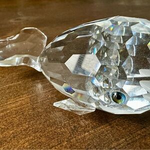 Swarovski Silver Crystal Retired 1987 Moby Dick Smiling Whale 7628